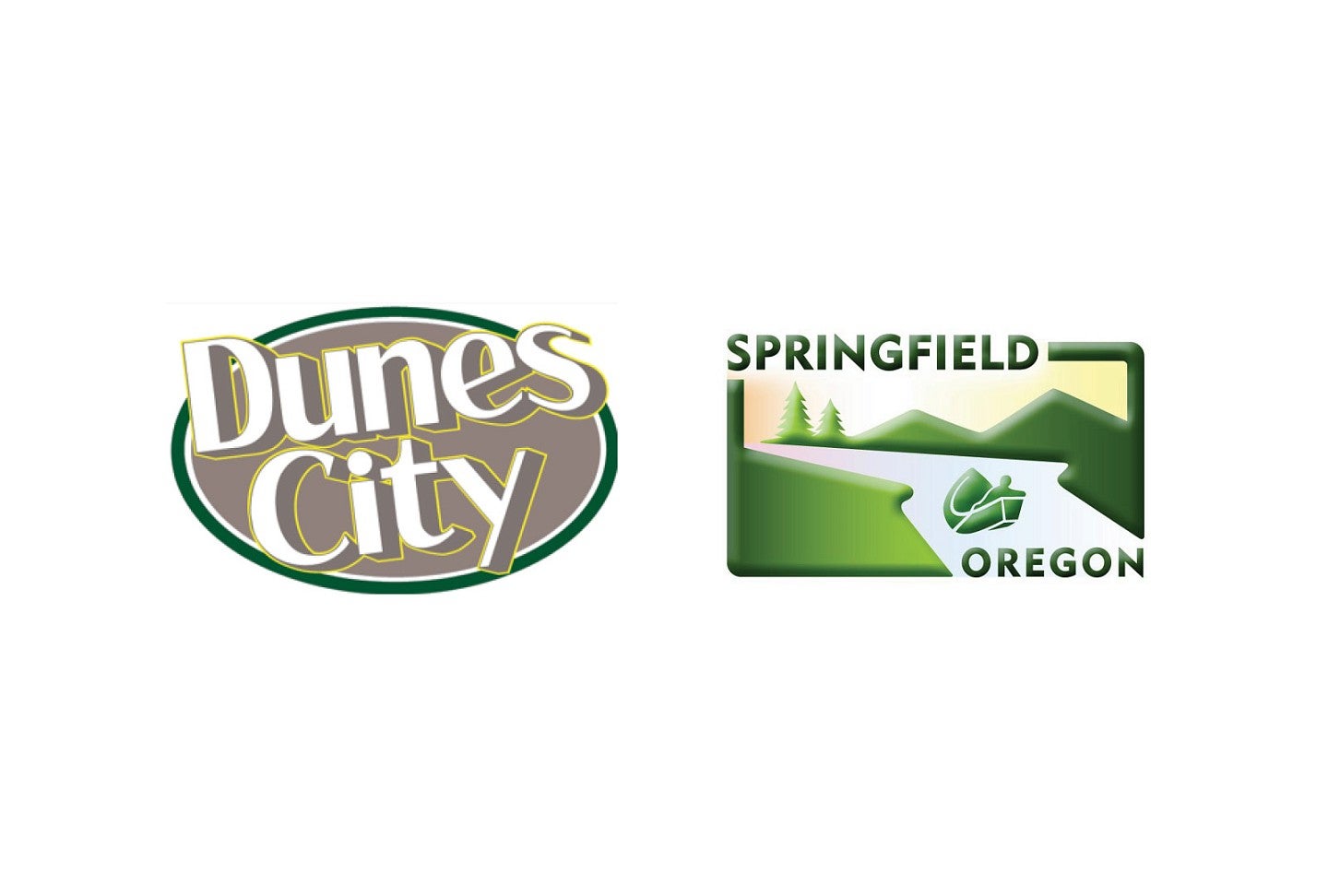 Dunes City and Springfield logos next to each other