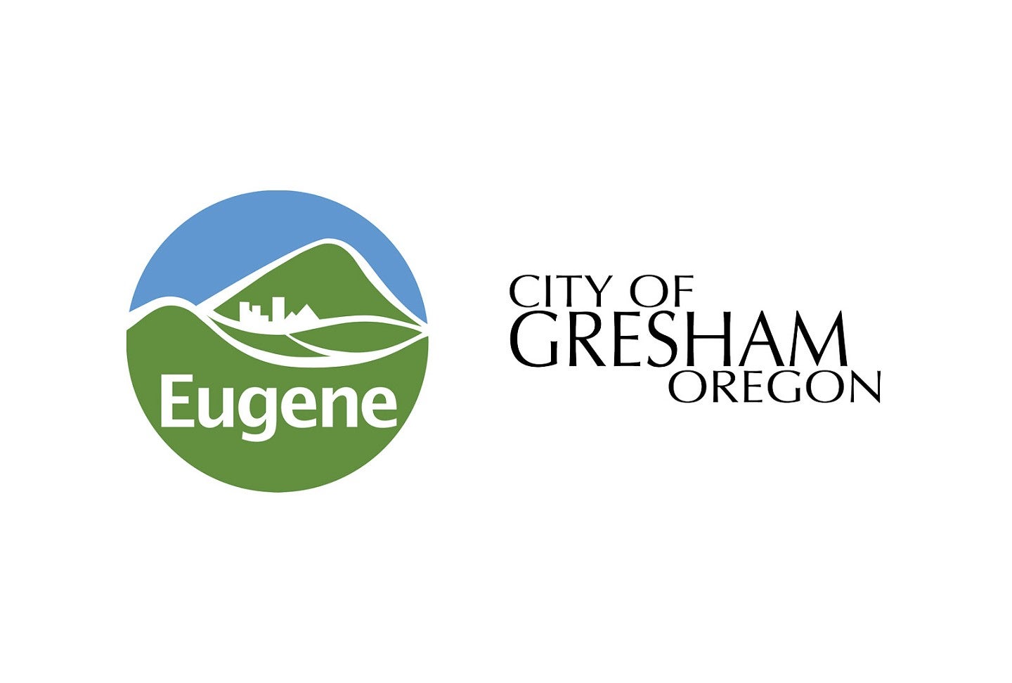 Eugene logo and City of Gresham logo next to each other